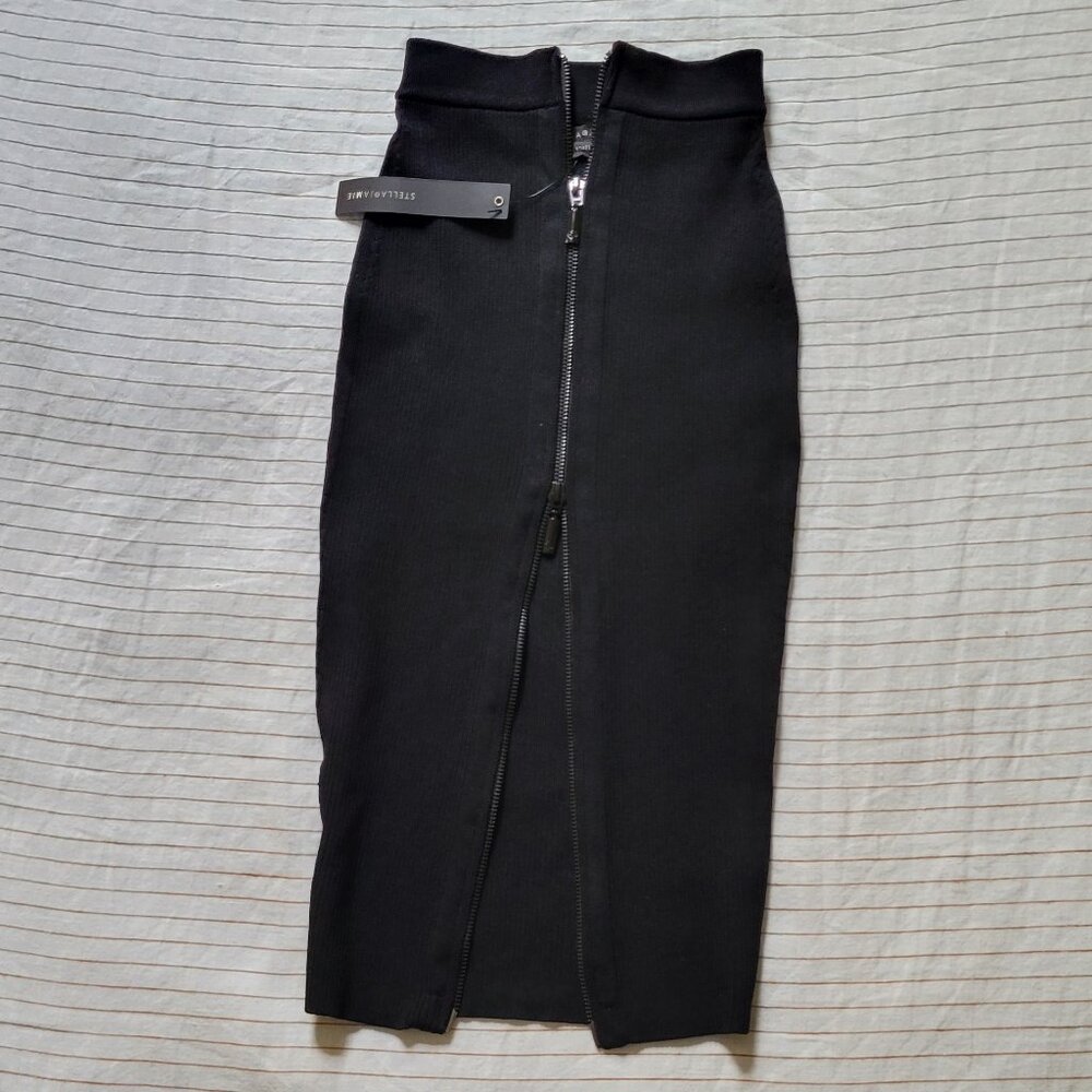 Bandage black zip skirt - S